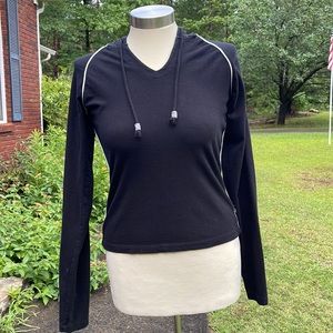 North face black hoodie with white piping size S/P.